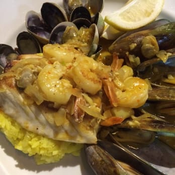 Kepler Restaurant - Shellfish and blue cod casserole with saffron rice - Latin American Near Me - Te Anau, STL Kepler Restaurant - Shellfish and blue cod casserole with saffron rice - Latin American Near Me - Te Anau, STL