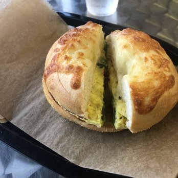 Big Apple Bagels - Veggie egg sandwich on asiago sandwich - Bagels Near Me - Grand Rapids, Michigan Big Apple Bagels - Veggie egg sandwich on asiago sandwich - Bagels Near Me - Grand Rapids, Michigan