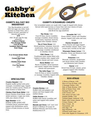 Menu photo 6 Gabby's Kitchen Chino Valley, AZ