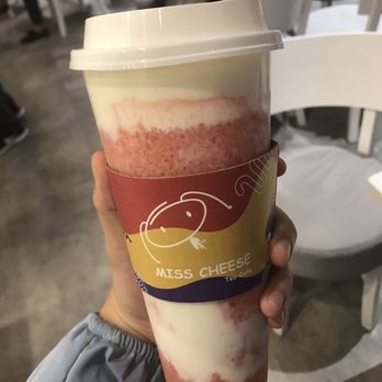 Miss Cheese Tea Cafe - Strawberry Sunset with Cheese Foam - Bubble Tea Near Me - Pasadena, California Miss Cheese Tea Cafe - Strawberry Sunset with Cheese Foam - Bubble Tea Near Me - Pasadena, California