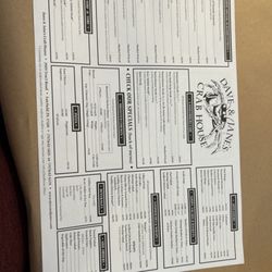 Dave and Jane's Crabhouse - Menu