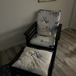 Pier Point South Condominium - Wood chair with flat cushions #1