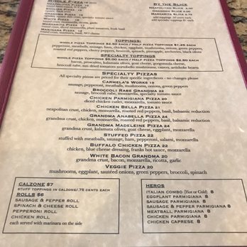 Carmelas Brick Oven Pizza - Menu - Pizza Near Me - Stuart, Florida