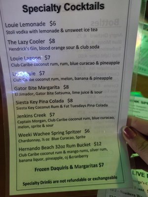 Menu photo 3 The Lazy Lizard Hernando Beach, FL
