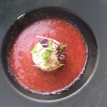 Cuvée Bistro - Poorly executed strawberry crab gazpacho - Wine Bars Near Me - Chatham, Massachusetts Cuvée Bistro - Poorly executed strawberry crab gazpacho - Wine Bars Near Me - Chatham, Massachusetts