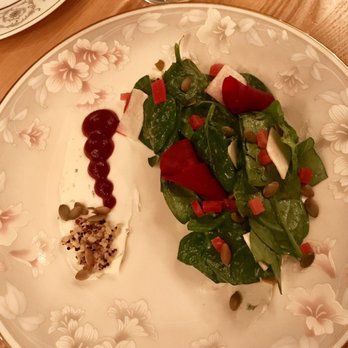 Bakery and Pickle - Greens, marinated beets, radish, goat cheese, and beet vinaigrette. - New American Near Me - Bloomington, Illinois Bakery and Pickle - Greens, marinated beets, radish, goat cheese, and beet vinaigrette. - New American Near Me - Bloomington, Illinois