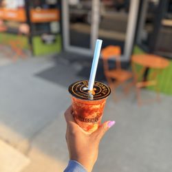 Dragonfly Tea Zone - Mango Peach Topper Smoothie (with Chamoy and Tajin)