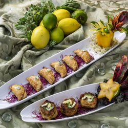 Pop's Sunset Catering - Passed Hors D'oeuvres: beef empanadas and lump crab cakes