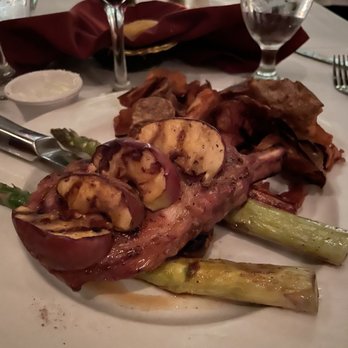 The Dresden - Another *customer favorite*... spiced pork chop with grilled apples and fried potatoes and asparagus. I would have this again. - Lounges Near Me - Los Angeles, California The Dresden - Another *customer favorite*... spiced pork chop with grilled apples and fried potatoes and asparagus. I would have this again. - Lounges Near Me - Los Angeles, California