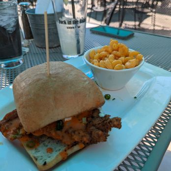 Fork in The Road - Buffalo Chicken sandwich and side of Mac and Cheese - American Near Me - Mukwonago, Wisconsin