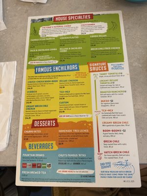 Menu photo 4 Chuy's Austin, TX