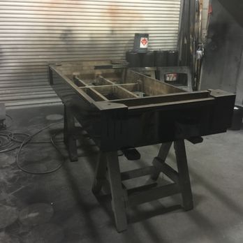Premier Professionals - pool table in spray booth - Furniture Repair Near Me - Las Vegas, Nevada Premier Professionals - pool table in spray booth - Furniture Repair Near Me - Las Vegas, Nevada