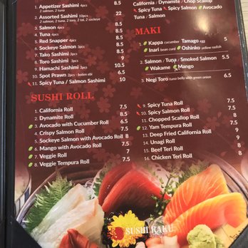 Sushi Raku - Menu - Sushi Bars Near Me - Saskatoon, Saskatchewan