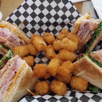 Adams Street Bar & Grill - Clubhouse Sandwich minus a couple tots. - Pubs Near Me - Camas, Washington Adams Street Bar & Grill - Clubhouse Sandwich minus a couple tots. - Pubs Near Me - Camas, Washington