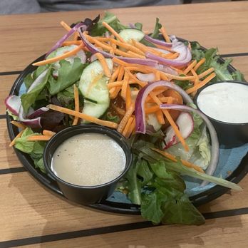 Crabby's Beachside Pavilion - Side salad -- much bigger than this photo looks! Two of us shared it! - Seafood Near Me - Clearwater Beach, Florida Crabby's Beachside Pavilion - Side salad -- much bigger than this photo looks! Two of us shared it! - Seafood Near Me - Clearwater Beach, Florida