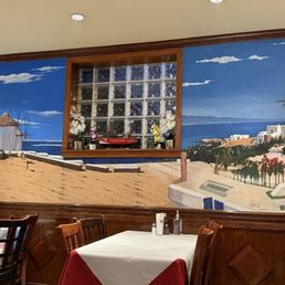 Beautiful painting on the wall is best feature of the place.