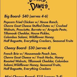 Charcuterie Menu Options