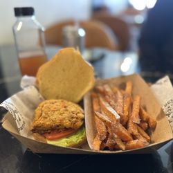 Gourmet Burger Bistro - CRABCAKE SANDWICH SWEET POTATO FRIES