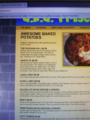 Menu photo 2 a.k.a. Friscos Frederick, MD