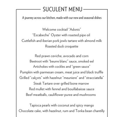 Menu photo 1 Suculent Barcelona, B