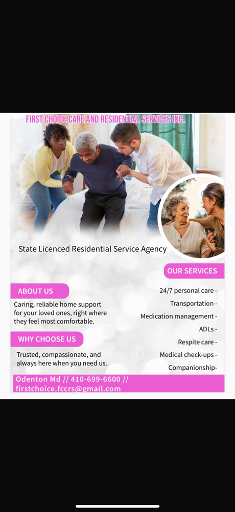 First Choice Care and Residential Services - home care agency in Odenton, MD