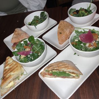 Postino Grant - 1/2 panini 1/2 salad- Prosciutto & Brie and Hannah's Field (front) - Wine Bars Near Me - Tucson, Arizona