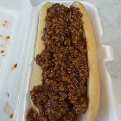 Coney that my dad raved about. Onions and mustard underneath. Yummy!