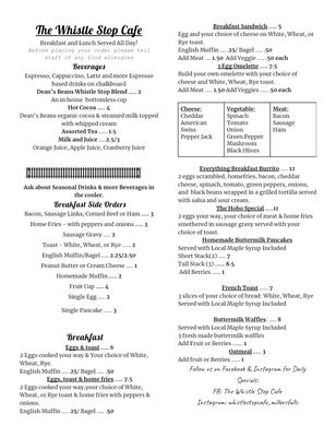 Menu photo 2 Whistle Stop Cafe Millers Falls, MA