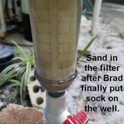 Drilling and Irrigation Services - Sand filter full of sand after Brad installed a screen to prevent sand. These guys have no idea how to do anything right!