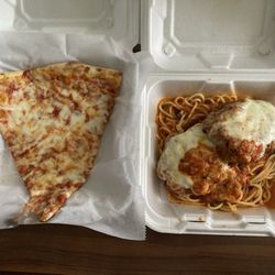 Vicino's Pizza - Slice of cheese pizza and chicken parmigiana
