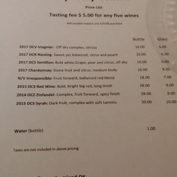 Dynasty Cellars - a menu for a wine tasting - Wineries Near Me - Bellingham, Washington Dynasty Cellars - a menu for a wine tasting - Wineries Near Me - Bellingham, Washington