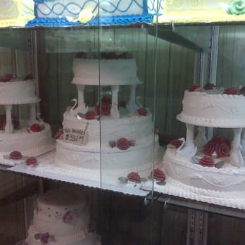 Valencia Bakery - The Double Bridge Cake inside the viewing room - Bakeries Near Me - Bronx, New York