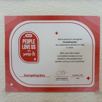 Dumpling Bay - Recognition by Yelp!! - Dim Sum Near Me - Golden, Colorado