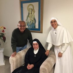 Sisters Servants of Mary - Dad with Sister Guadalupe and Mother Superior Silvia.