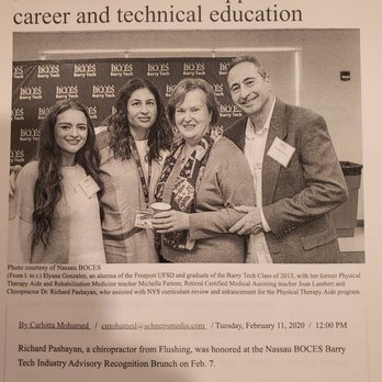 Richard Pashayan, DC - Doctor Richard Pashayan honored at Nassau BOCES on 2/7/20 - Chiropractors Near Me - Flushing, New York Richard Pashayan, DC - Doctor Richard Pashayan honored at Nassau BOCES on 2/7/20 - Chiropractors Near Me - Flushing, New York