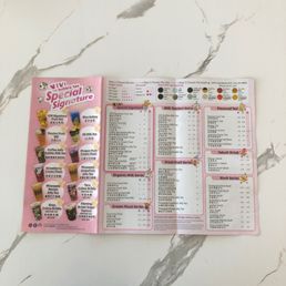 Drink menu