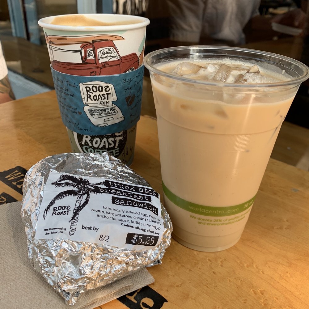 RoosRoast Liberty - Long pour, iced latte, truck stop breakfast sandwich - Cafes Near Me - Ann Arbor, Michigan RoosRoast Liberty - Long pour, iced latte, truck stop breakfast sandwich - Cafes Near Me - Ann Arbor, Michigan