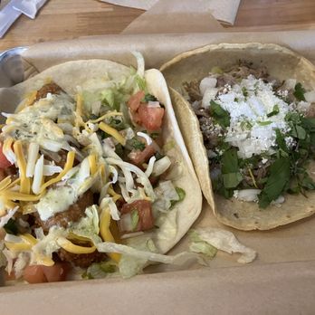 Torchy's Tacos - Left Trailer Park, right Green Chile Pork - Tacos Near Me - Westminster, Colorado Torchy's Tacos - Left Trailer Park, right Green Chile Pork - Tacos Near Me - Westminster, Colorado