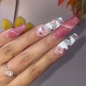 V Nails & Spa - Full set with design - Nail Salons Near Me - Riverside, California