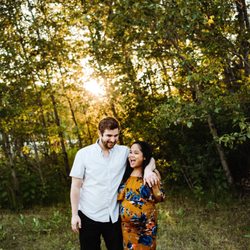 Black Rapids Park - Screwing around during our maternity photoshoot near some of the trees - Photo credit: Hello Lovely Ottawa