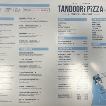 Tandoori Pizza - Menu 04/2024 - Indian Near Me - Clovis, California Tandoori Pizza - Menu 04/2024 - Indian Near Me - Clovis, California