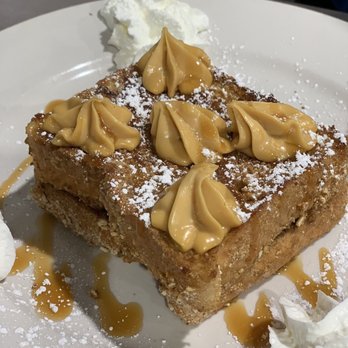 Jonny Cakes Cafe - Bailey's Salted Caramel Pretzel Crusted French Toast - Breakfast & Brunch Near Me - Canton, Michigan Jonny Cakes Cafe - Bailey's Salted Caramel Pretzel Crusted French Toast - Breakfast & Brunch Near Me - Canton, Michigan