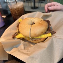 Sausage Egg and Cheese Bagel Sandwich