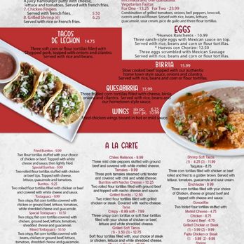 Calvillo Mexican Grill - menu - Mexican Near Me - Warner Robins, Georgia