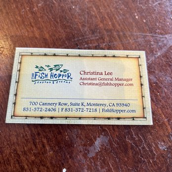 The Fish Hopper - Terrible manager that claims she was promoted to general Manager. - Seafood Near Me - Monterey, California