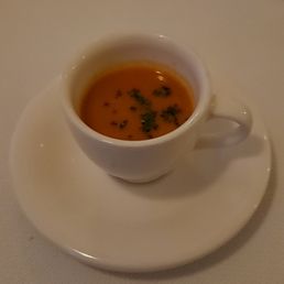 Amuse bouche of gluten free tomato soup Amuse bouche of gluten free tomato soup