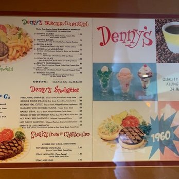 Denny's - Old menu on wall. - American Near Me - San Clemente, California