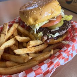 Bacon cheese Burger all the way please with there famous Cajun Fries!!! Love it Bacon cheese Burger all the way please with there famous Cajun Fries!!! Love it