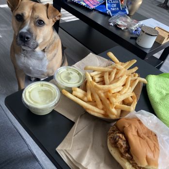 The Win-Dow Long Beach - Fried chicken sandwich with fries - Burgers Near Me - Long Beach, California