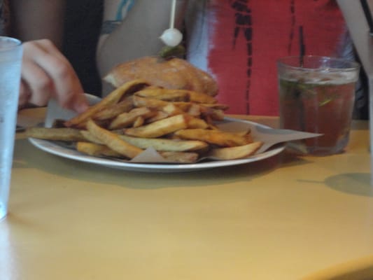 Photo of Cause - The PhilanthroPub - Washington, DC, DC, US. Quentil burger, hiding behind fries.